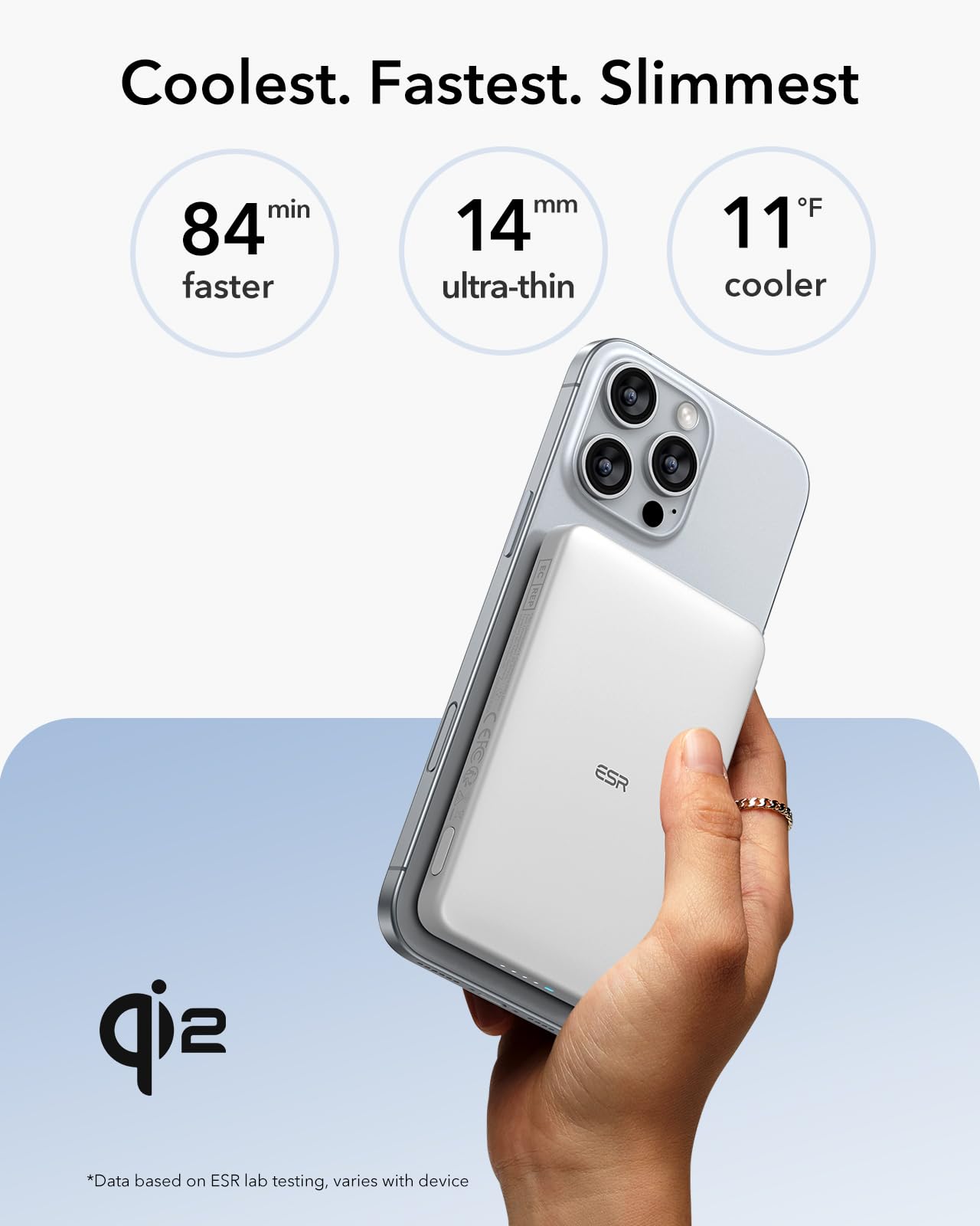 【新品】ESR Qi2 MagSlim Power Bank 5000mAh Qi2 5,000mAh MagSafe Power Bank - ESR