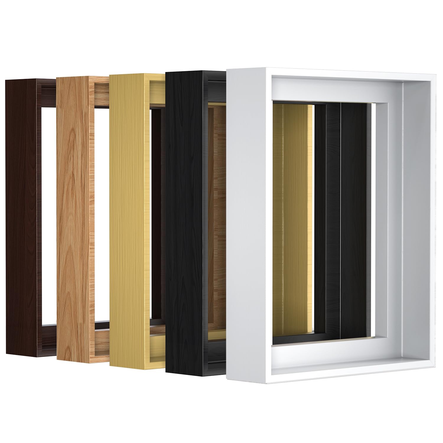 Texas Art 10x14 Canvas Floater Frame, 1.25" Deep Wood Grain Texture Floating Picture Frame for Gallery Wrapped Canvas, white Modern Wall Decor for Home &amp; Office, Fathers Gifts