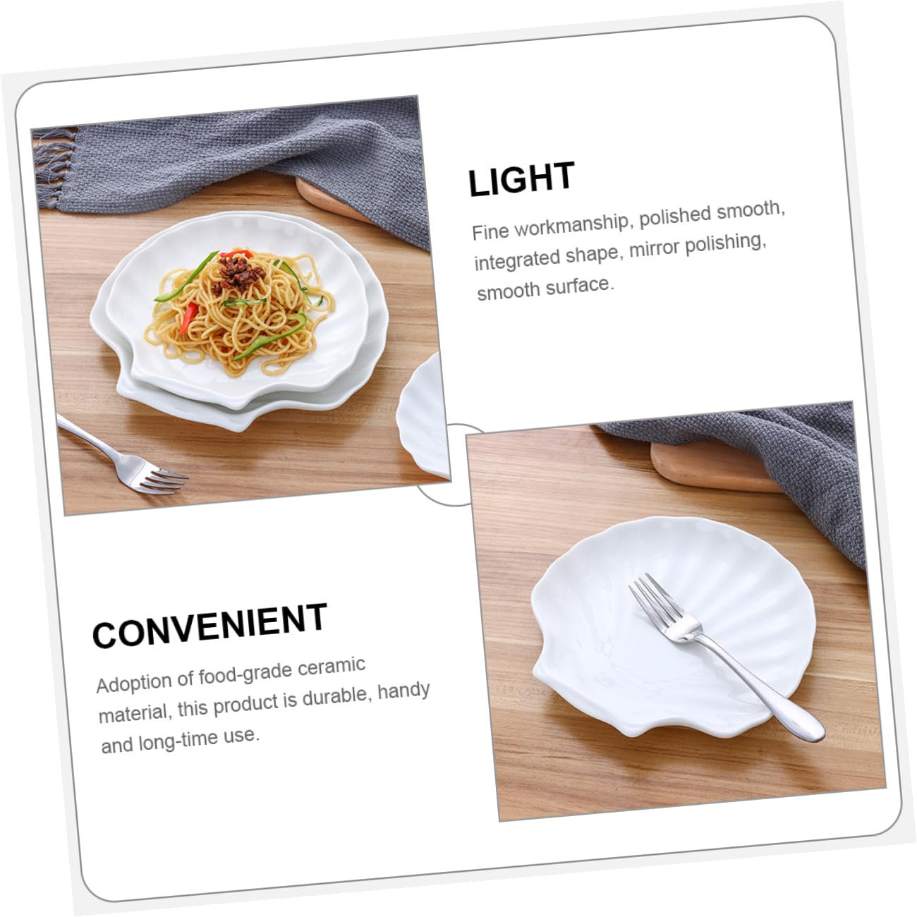 2 Pezzi Piatti da Portata in Ceramica Forma di Vassoio Decorativo Riutilizzabile per Cena per BBQ Torta Pasta Insalata Facile da Pulire e Conservare