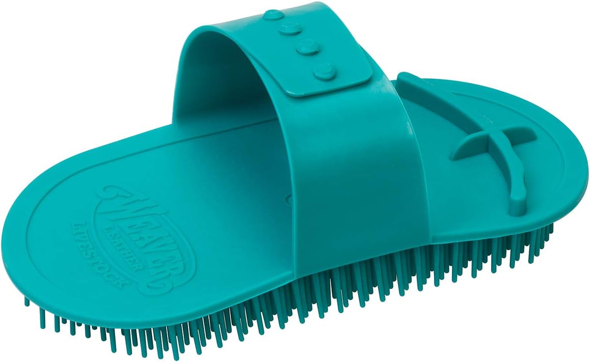 Weaver Livestock Massage Brush, Teal : Pet Supplies
