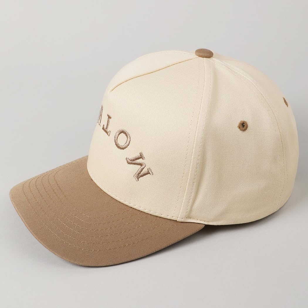 MIRMARU Two-Tone Vintage Canvas Trucker Hats for Men & Women, Adjustable Size Baseball Caps with Trendy Embroidered Design
