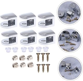 Angoily Glass Shelf Brackets Office Desk 6pcs Glass Clip Glass Panel Glass Holder Glass Shelf Glass Retainer Clips Glass Panel Clamps Glass Glass Shelf Mounting Brackets Glass Clamp