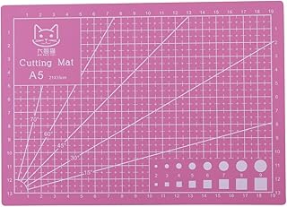 A5 Durable PVC Cutting Mat, 210 ×150 mm Colorful Self Healing Cutting Pad, Professional Non Slip PVC Cutting Board for DIY Handmade Scrapbooking, Quilting, Sewing and Arts & Crafts Projects Tool (Pink)