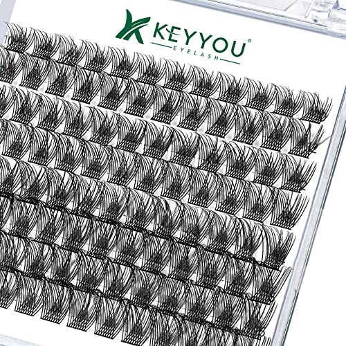 Image of Lash Clusters,96 Pcs Cluster Lashes D Curl 8-18MIX DIY Lash Extensions Eyelash Clusters,KEYYOU Volume Wispy Individual Lashes Soft&Comfortable Easy DIY at Home(Y13,D-8-18MIX)