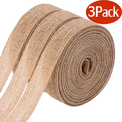 FOLAI 3 Rolls of Natural Burlap Fabric With Beautiful Burlap Ribbon Wedding Event