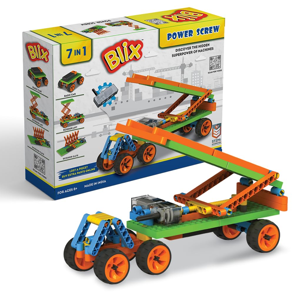 Blix Power Screw, Plastic, 7 in 1 DIY STEM Toys for Kids, Educational & Construction Activity Game for Kids, No. of Parts- 186+, Made in India (B0CGVHN27S) Amazon Price History, Amazon Price Tracker
