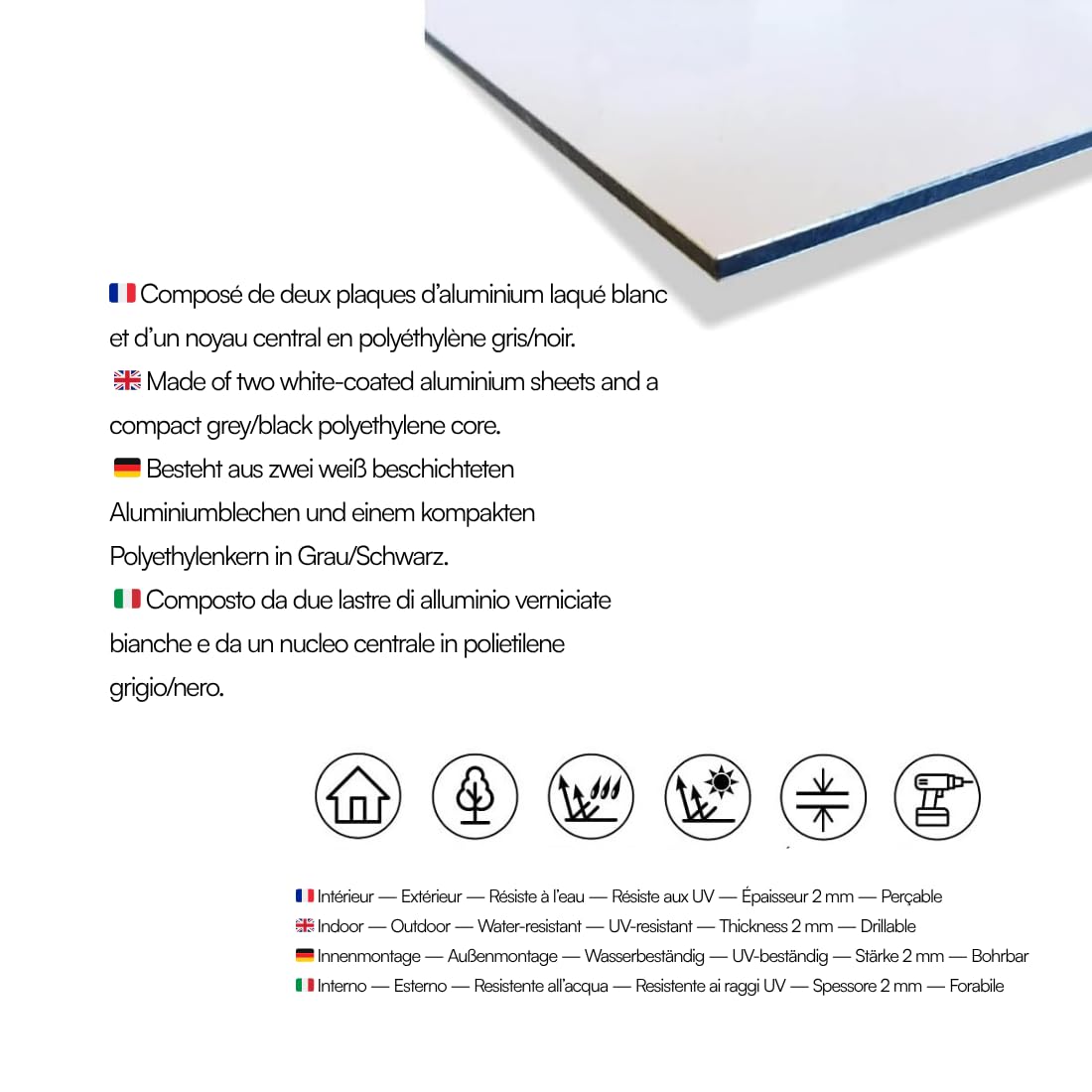 Signalétique.biz France - PanneauPanneau Information avec signalétique Personnes à Mobilité Réduite- 650 x 650 mm - Aluminium 2 mm