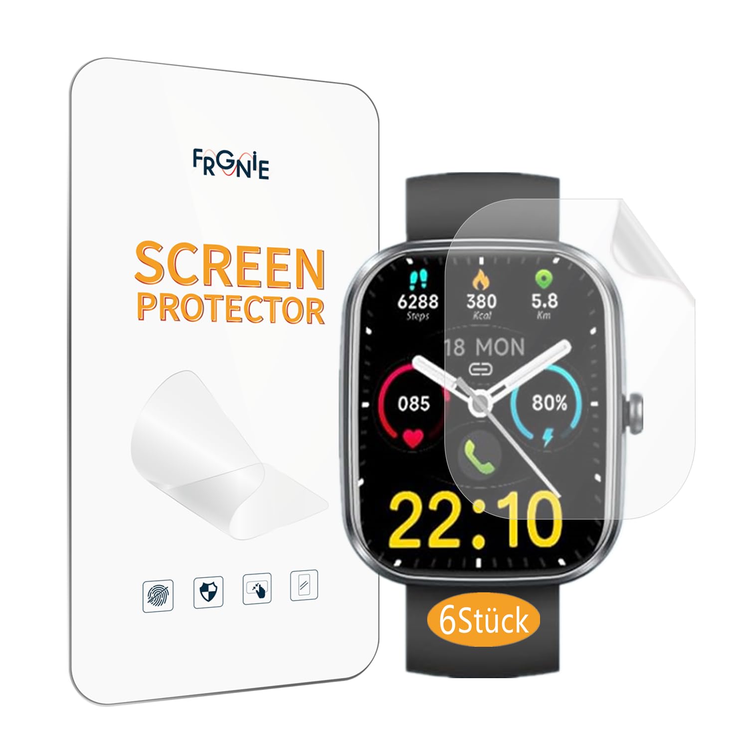 Protector de pantalla compatible con Soudorv Uaue Csasan T70 Smartwatch 1.91 pulgadas 6 piezas HD Flexible TPU