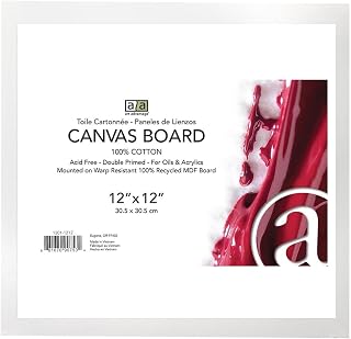 Art Advantage Canvas Board Recycled MDF 12x12 - Recycled MDF Canvas Panels for Painting, Paint Canvas, Canvases for Painting, Acrylic, Oil & Watercolor Art, Professional & Hobby Use