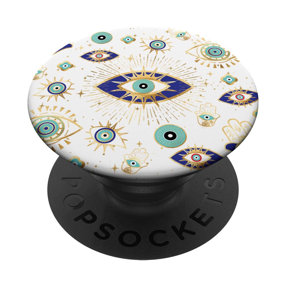 Evil Eye Yellow Indigo Blue Teal PopSockets Adhesive PopGrip