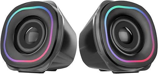 Portronics in Tune 5 12W Portable USB Powered Wired Speaker with Volume Control, 3.5mm AUX in, HD Sound, 2.0 Channel, RGB Lights Controls,…