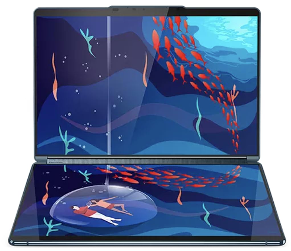Lenovo Yoga Book 9i 2-in-1 AI Copilot PC Laptop 13.3" 2.8K Dual Screen OLED Touch Display (Intel Ultra 7 155U, 16GB LPDDR5X, 1TB M.2 SSD, Win 11 Pro) w/MS 365 Personal, DKZ USB Port Expander