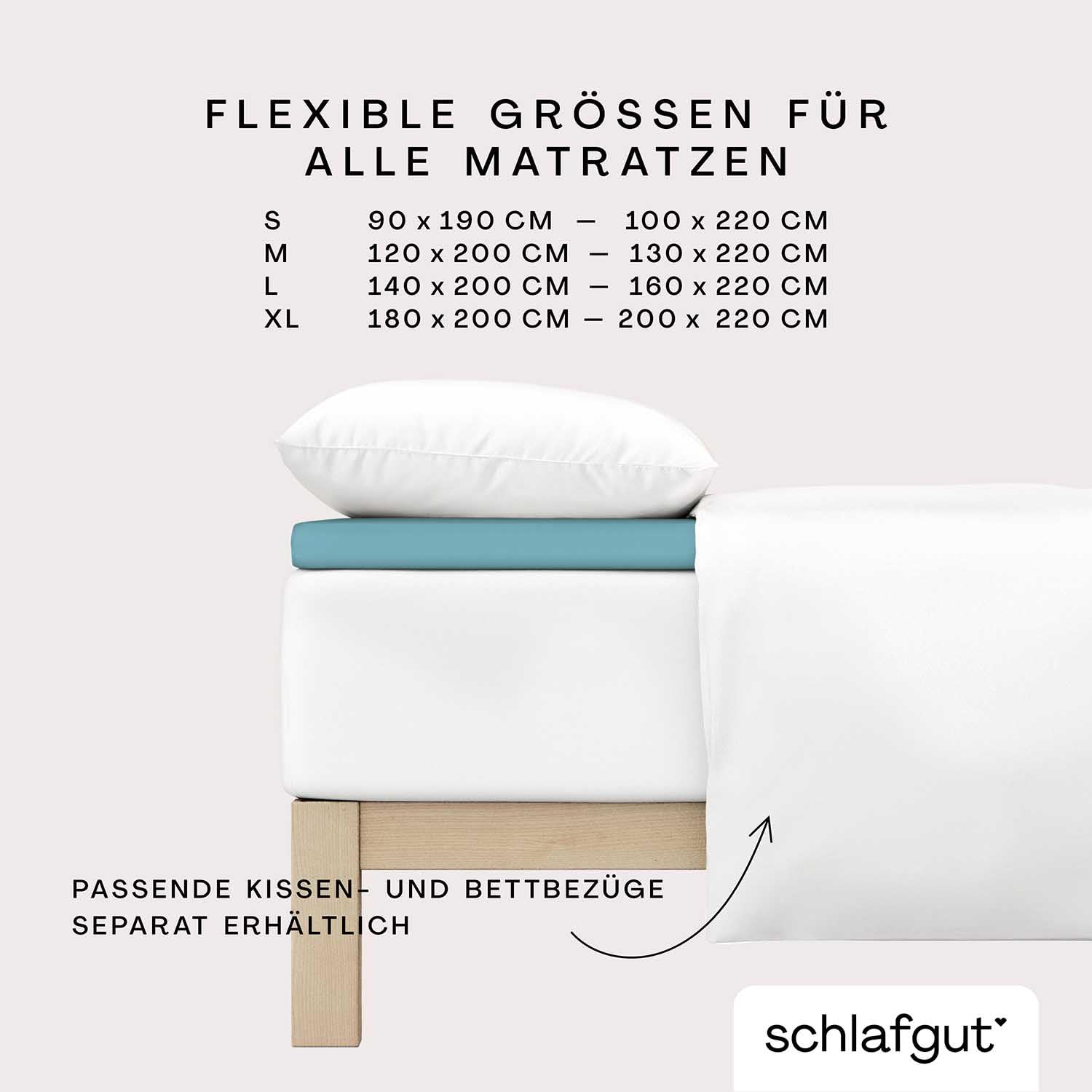 schlafgut Pure Topper Spannbettlaken 120x200 cm Bio-Baumwolle, Petrol Mid