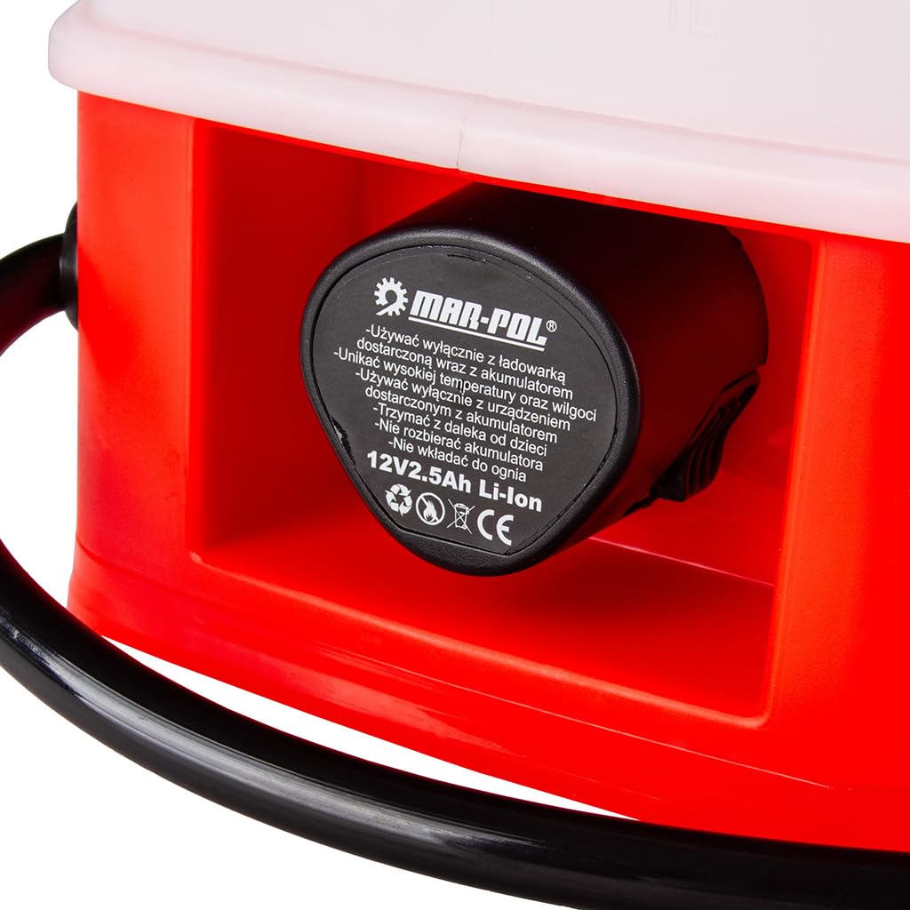 Irroratore a batteria 8 litri, 2,5Ah, pressione 5 bar, lancia regolabile 59-86 cm, con bratelle e supporto schiena