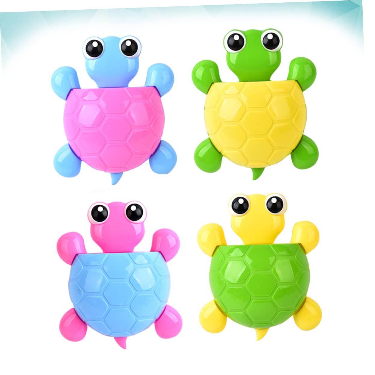 4 Piezas Portacepillos PP PVC Ventosa, de Tortuga de Dientes