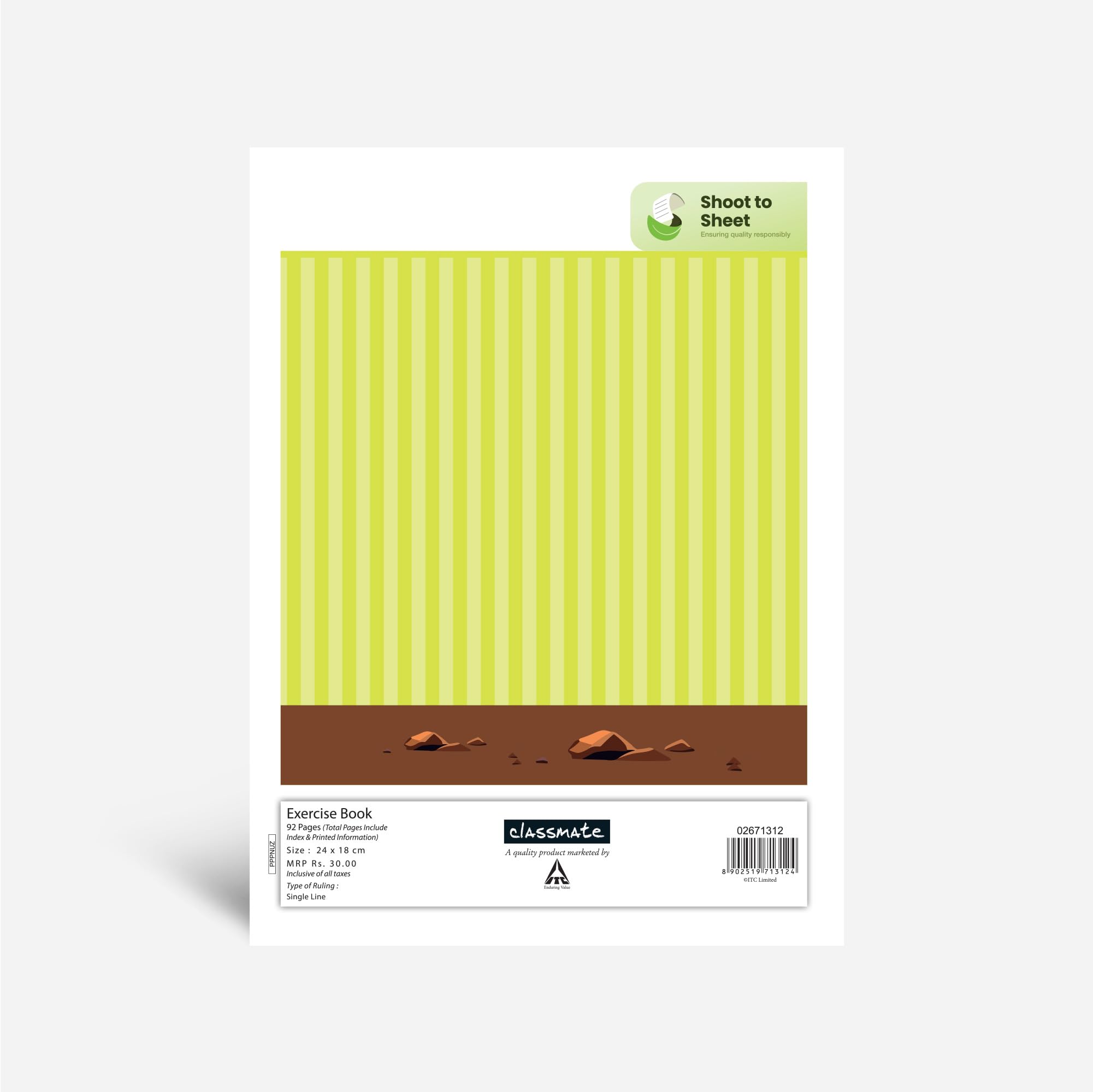 Classmate Quaderno a riga singola, 92 pagine, 240 mm x 180 mm, confezione da 18