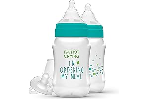 evenflo balance + wide neck printed bottles, 9oz 2pk, with pacifier