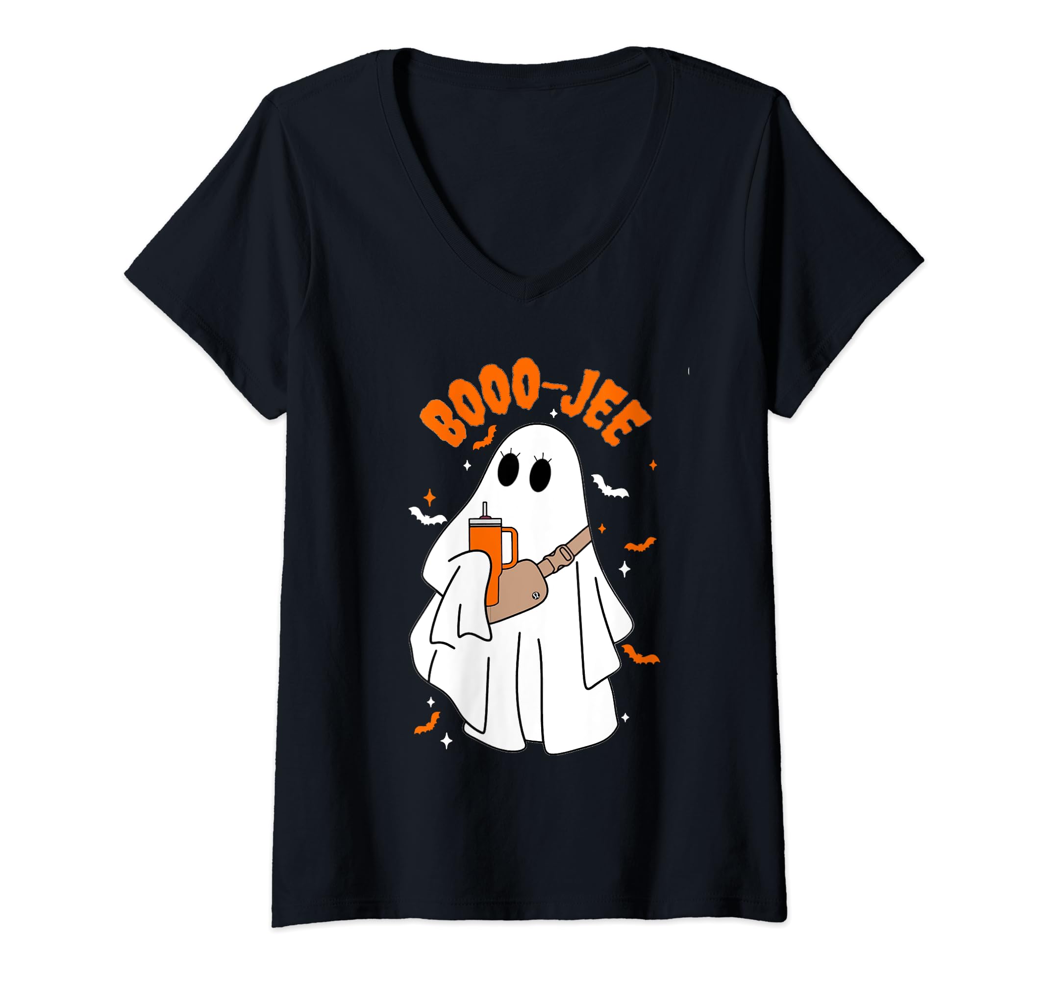 Boojee boo-jee ghost funny cup tumbler Halloween fall ghoul V-Neck T-Shirt