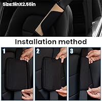 Vista 5 de BESULEN Fundas para cinturón de seguridad de automóvil, 2 unidades de malla de cuero, protector universal para correa de hombro para cinturón