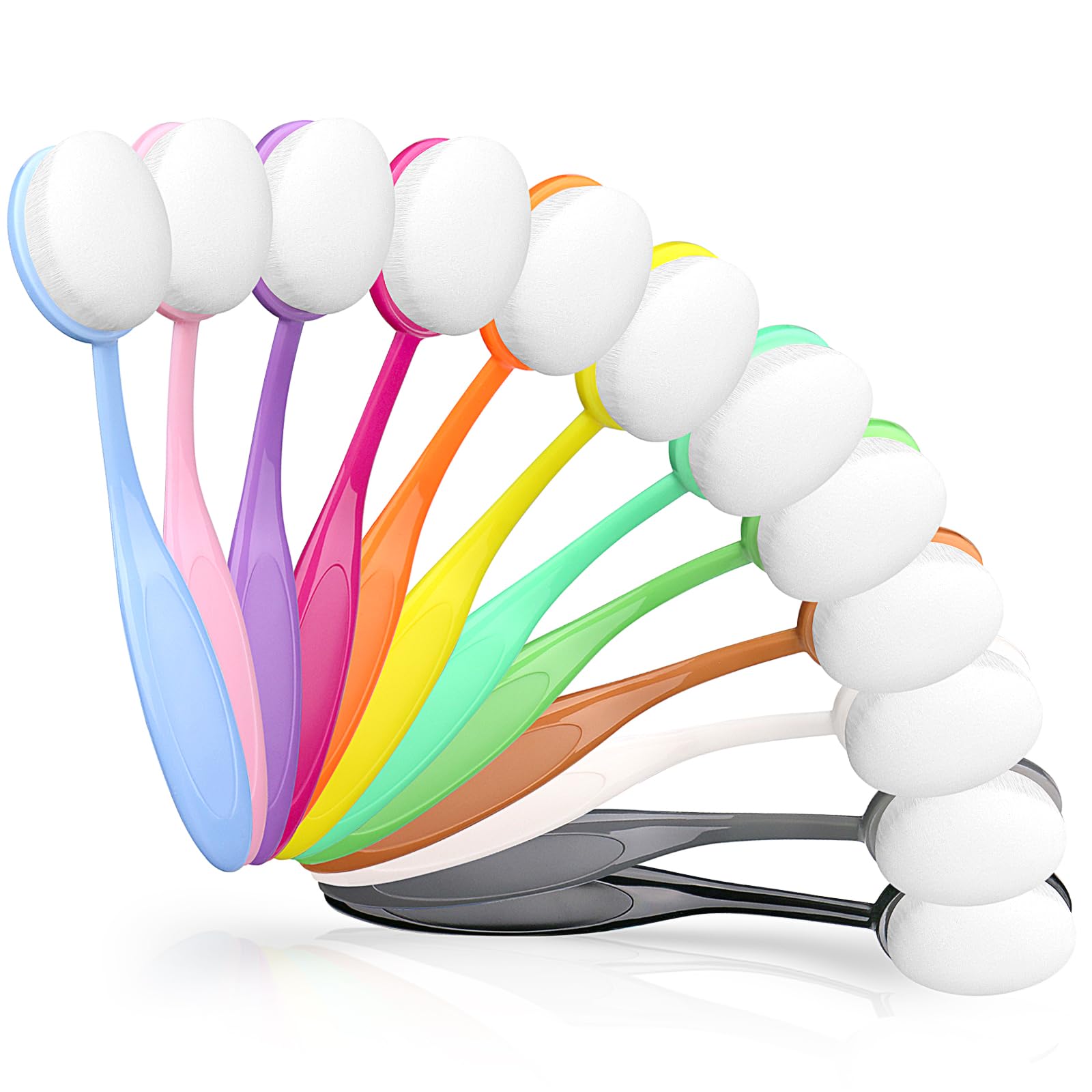 Yoseng12 Pack Ink Blending Brushes - Perfect Tools for Card Making and Crafters Background Blending with Color Coded Handle,Diameter 1.14"