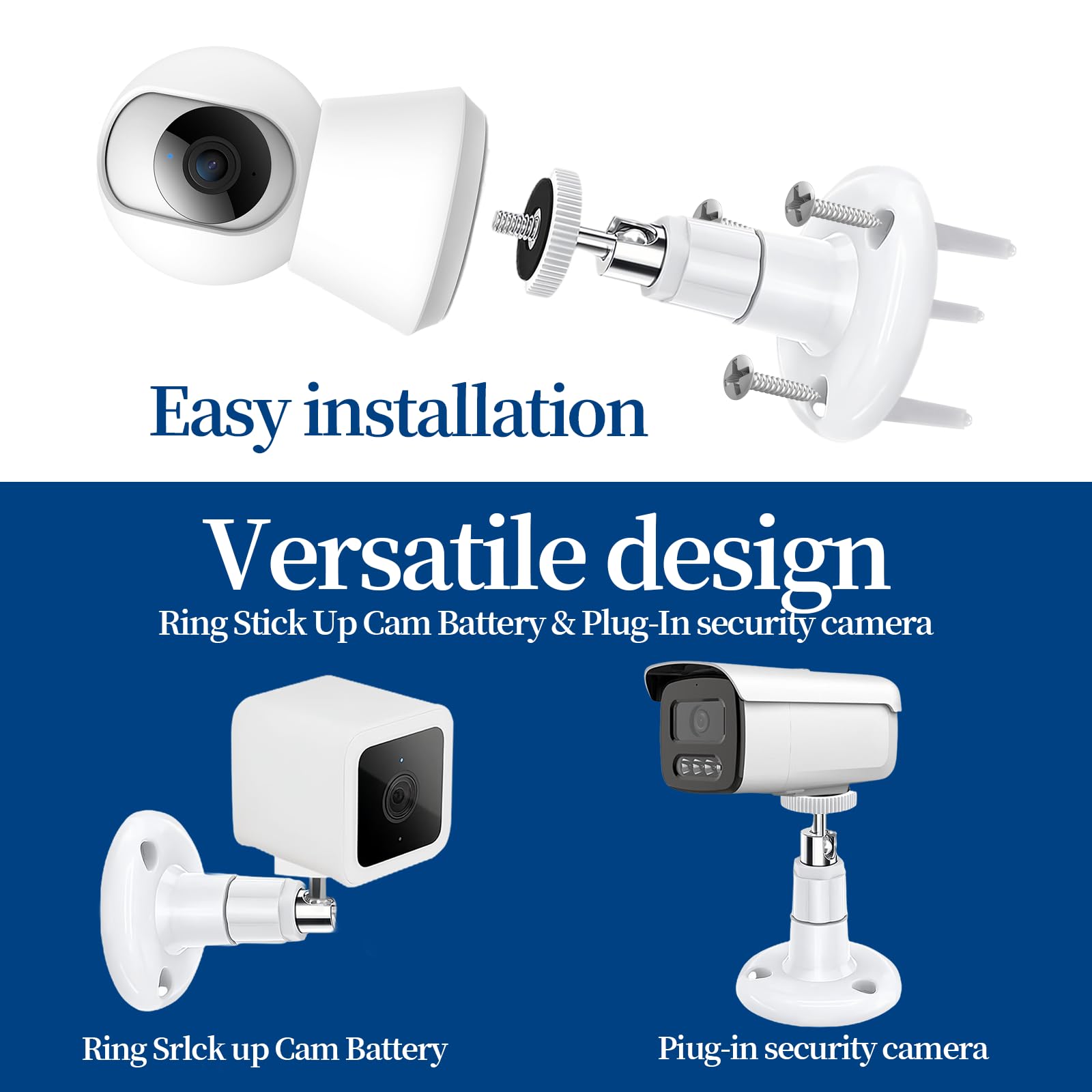 Set 4 Supporti Telecamera Per Arlo Pro - Staffa Regolabile 360° Per Parete/Soffitto, Esterno/Interno