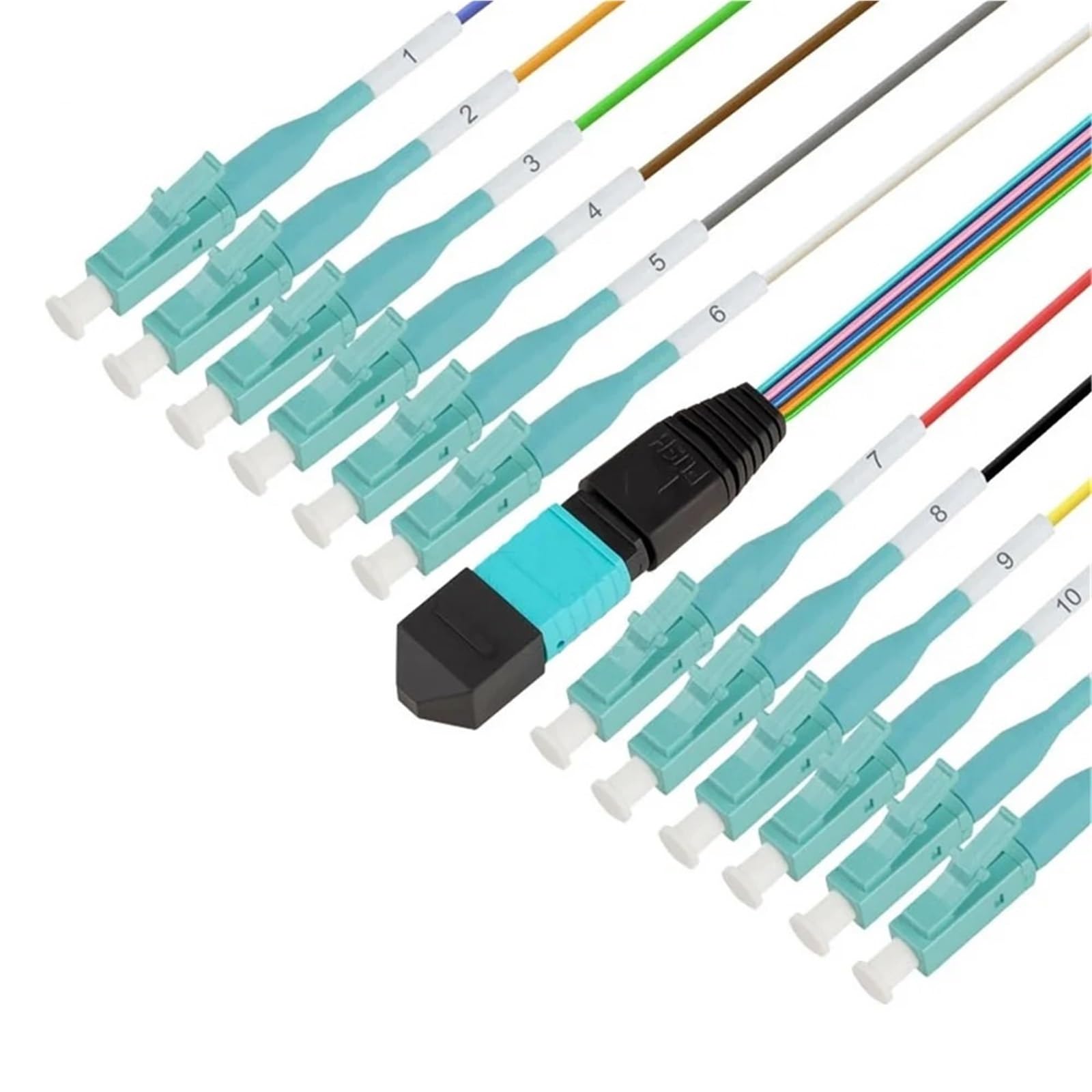 Cordon de raccordement fibre optique MPO-LC 12 brins 0,9 mm 30 cm(0.3m MPO-LC SM)