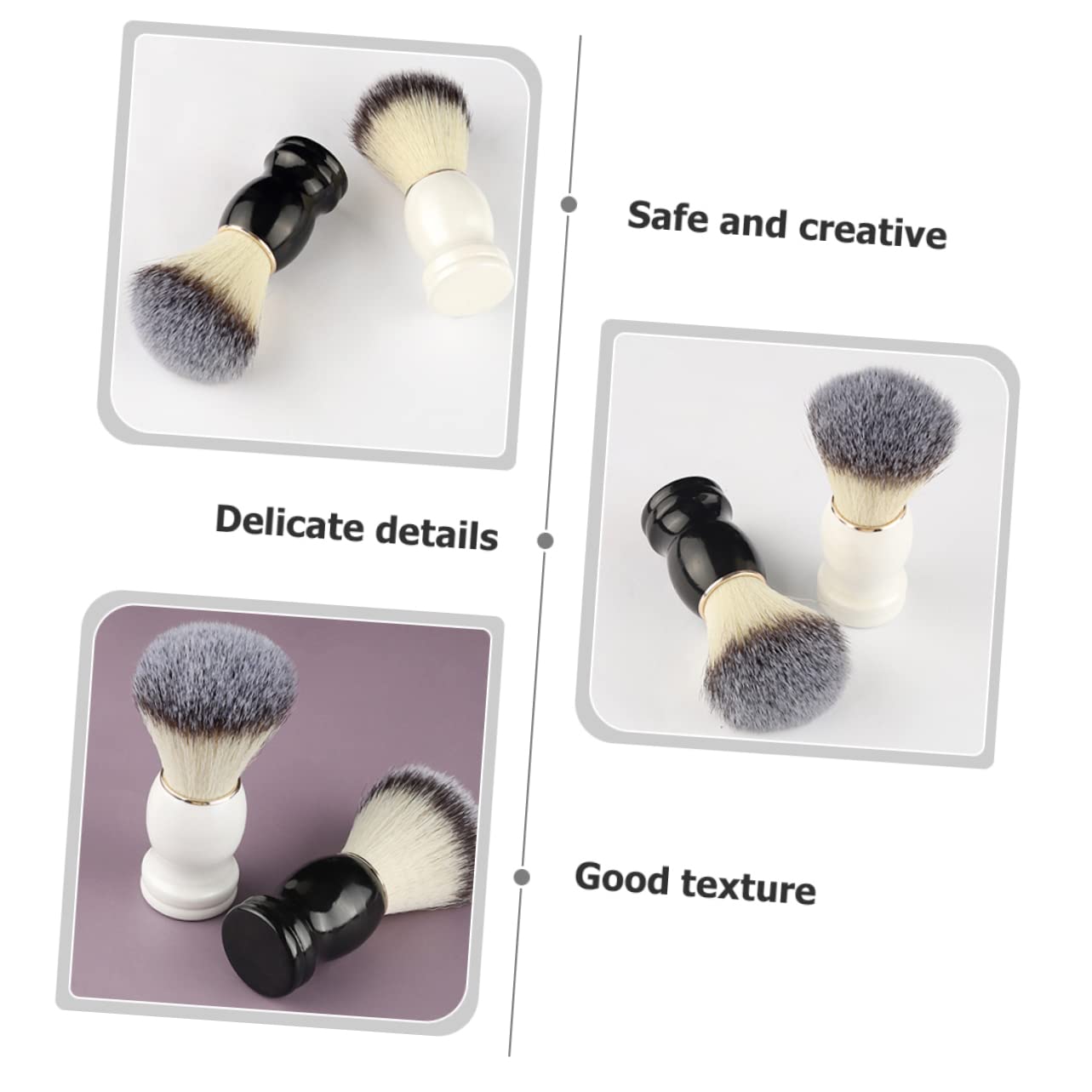 SOESFOUFU 2sets Men's Shaving Set Shaving Brush and Brush for Beard Comfortable 2pcs*2