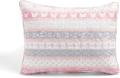 Miniatura 10 de Lush Decor Sara Lily - Juego de edredón reversible de 3 piezas, matrimonialqueen, rosa