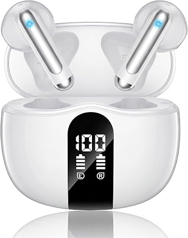 XIAOWTEK Wireless Earbuds with Bluetooth 5.4, Noise Cancelling Microphone, LE...