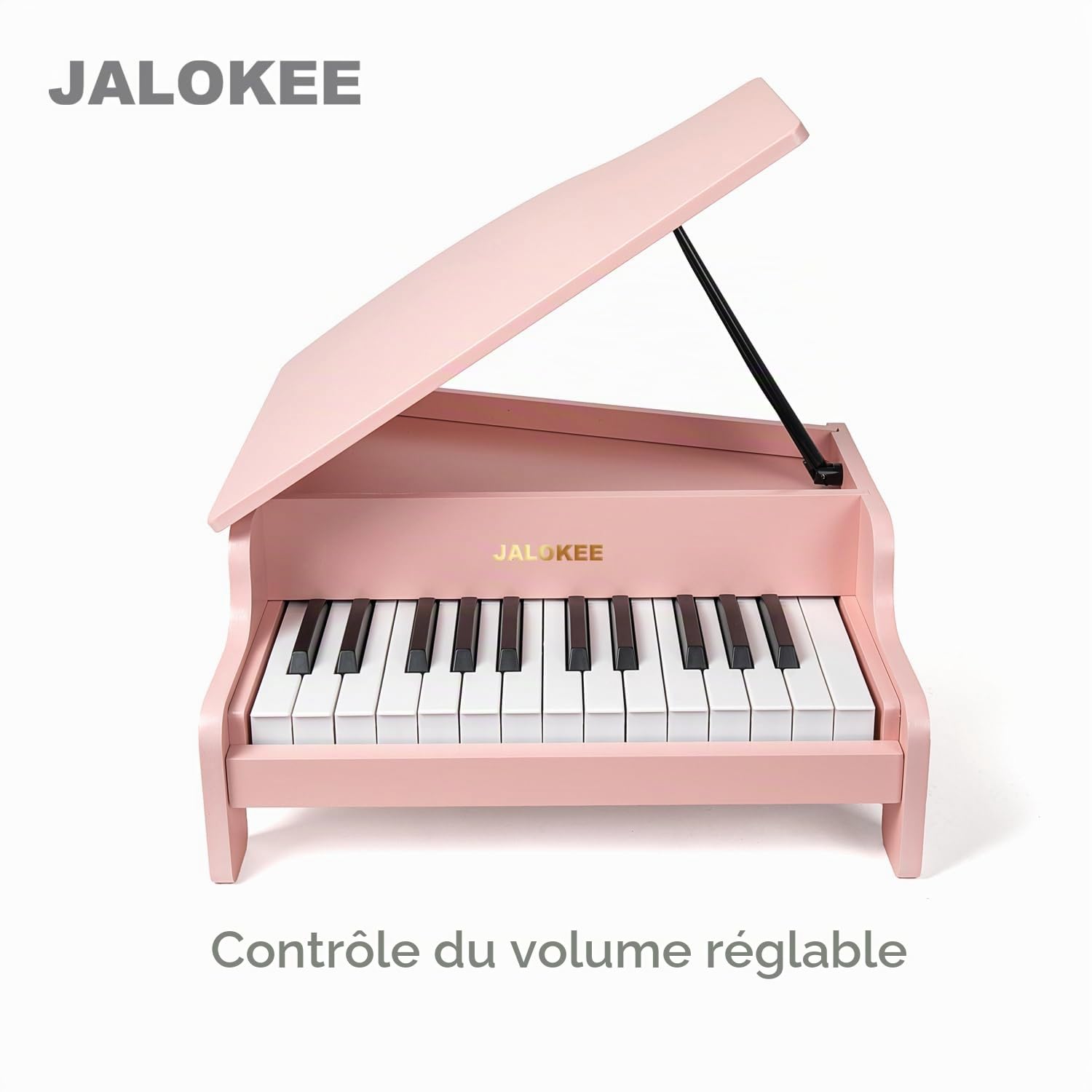 Clavier de Piano pour Enfants, 25 Touches, Piano à Queue Miniature, Instrument éducatif en Bois, Volume réglable, adapté aux Filles et garçons en Bas âge (Rose)