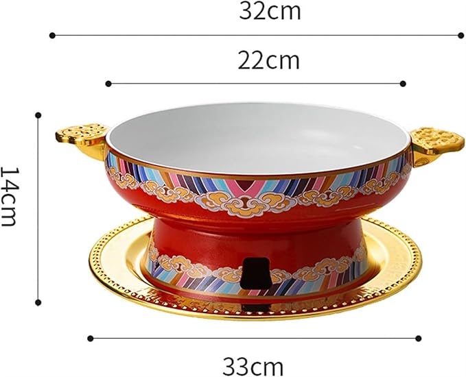 Olla Hotpot Tradicional China Cobre 22cm Rojo miniatura 2