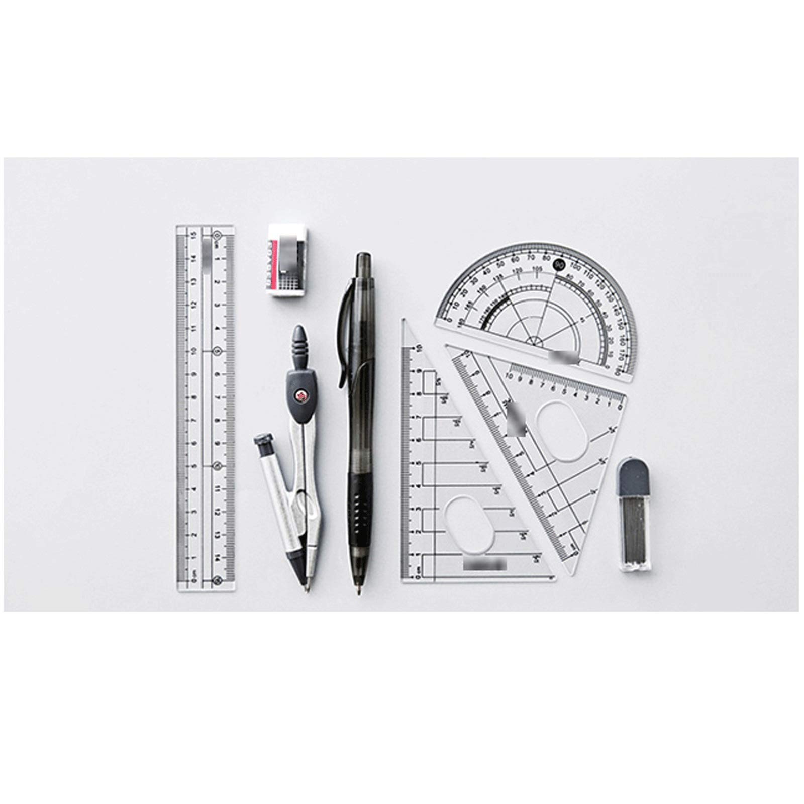 Zirkel, Zirkel-Set Für Die Zeichnungs- Und Designprüfung, Geometrie-Set, Mathematik-Zirkel Für Schüler Mit Zirkel, Winkelmesser In Tragetasche, Messwerkzeuge, A (A)