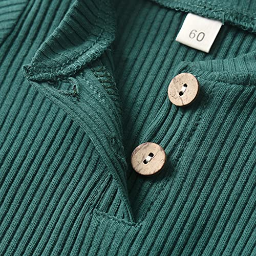 Derouetkia Summer Newborn Baby Boy Girl Clothes Solid Color Ribbed Romper and Shorts Outfits Set4