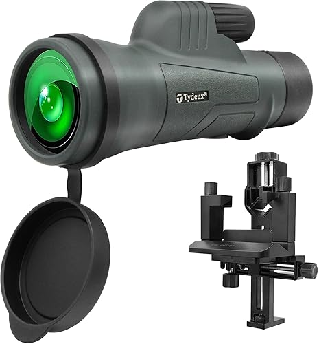 Tydeux Telescopio monocular de prisma HD K4 de 12 x 50 y soporte universal para cámarasmartphone, montaje de adaptador de telescopio, funciona con