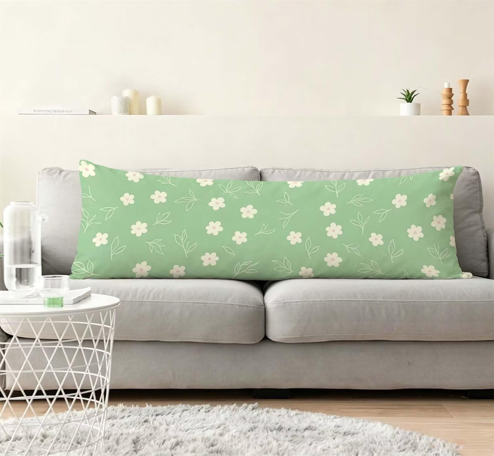 Senape-4 Federe Cuscino Letto 50x150 cm, Grande Cuscini per Divano Velluto, | Doppia Faccia Stampa, Semplice Fodera per Cuscino Decorativa, con Cerniera, Cuscino per Dormire Sul Fianco j-320