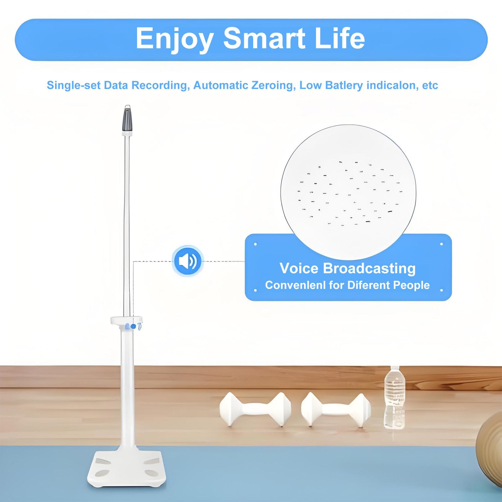 Balanza médica ultrasónica Profesional con Pantalla LCD | Balanza médica digital para medir la estatura y el peso, analizador electrónico de grasa corporal