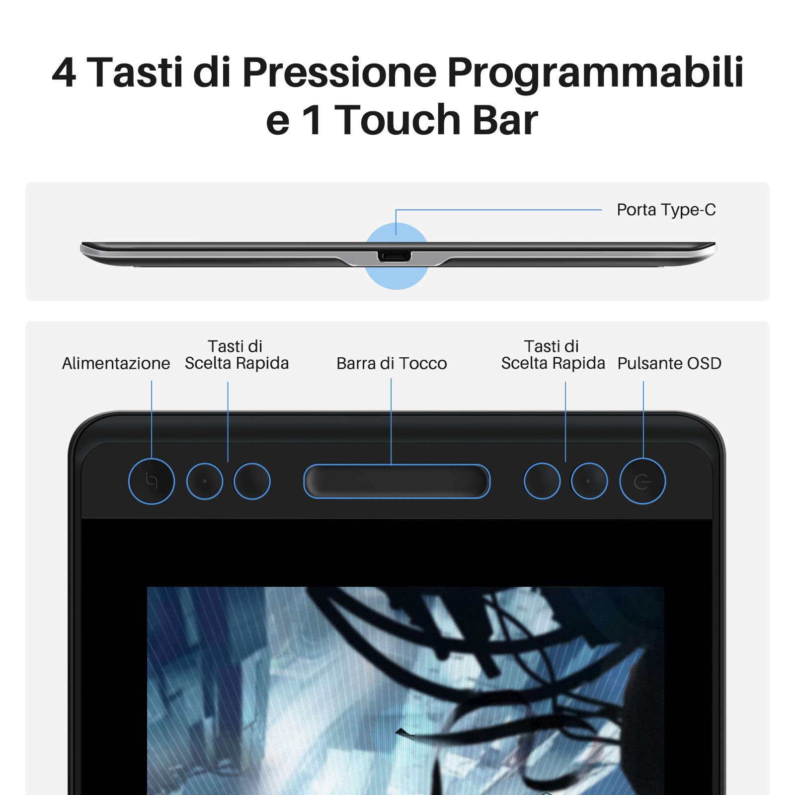 HUION Kamvas Pro 12 Tavoletta Grafica con Schermo, Monitor Completamente Laminato da 11,6 Pollici con Supporto Regolabile, 120% sRGB Ideale per il Lavoro da Casa e L'apprendimento Remoto