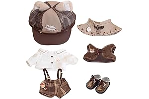 niannyyhouse Brown Detective Hat Plush Toy Suit