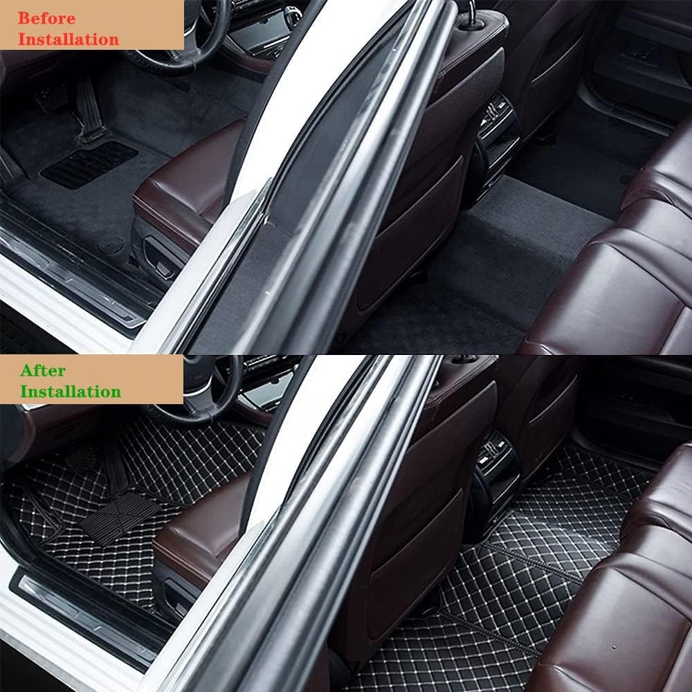 YaruicarCustom Car Floor Mats for 99.99% Sedan SUV Sports Car Men Women Protection Full Coverage Pads Anti-Slip Leather Floor Lining All Weather Car Floor Mats (Black)