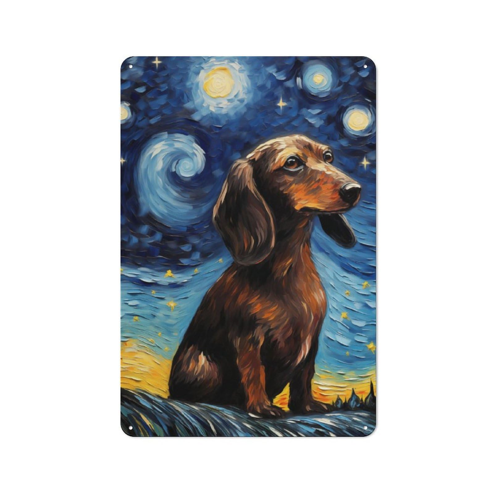 Junmoney Dachshund Tin Sign 30X20cm For Café Or Home Bar, Rustic Wall Decor, For Garage, Workshop And Man Cave Decoration