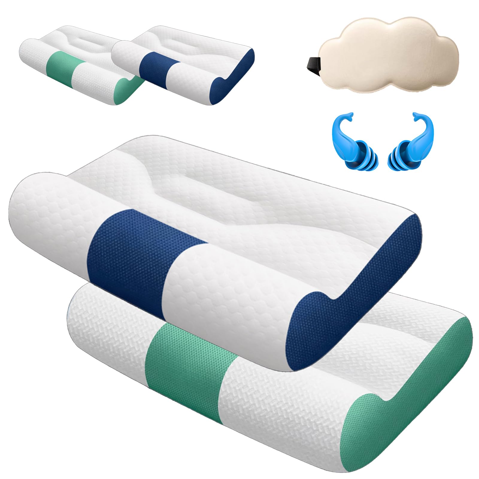 Cervical Care Pillow Cervical Support Pillow Sleep Enhancing Cervical Support Comfort Goose Down Premium Relief Pillows for Side
