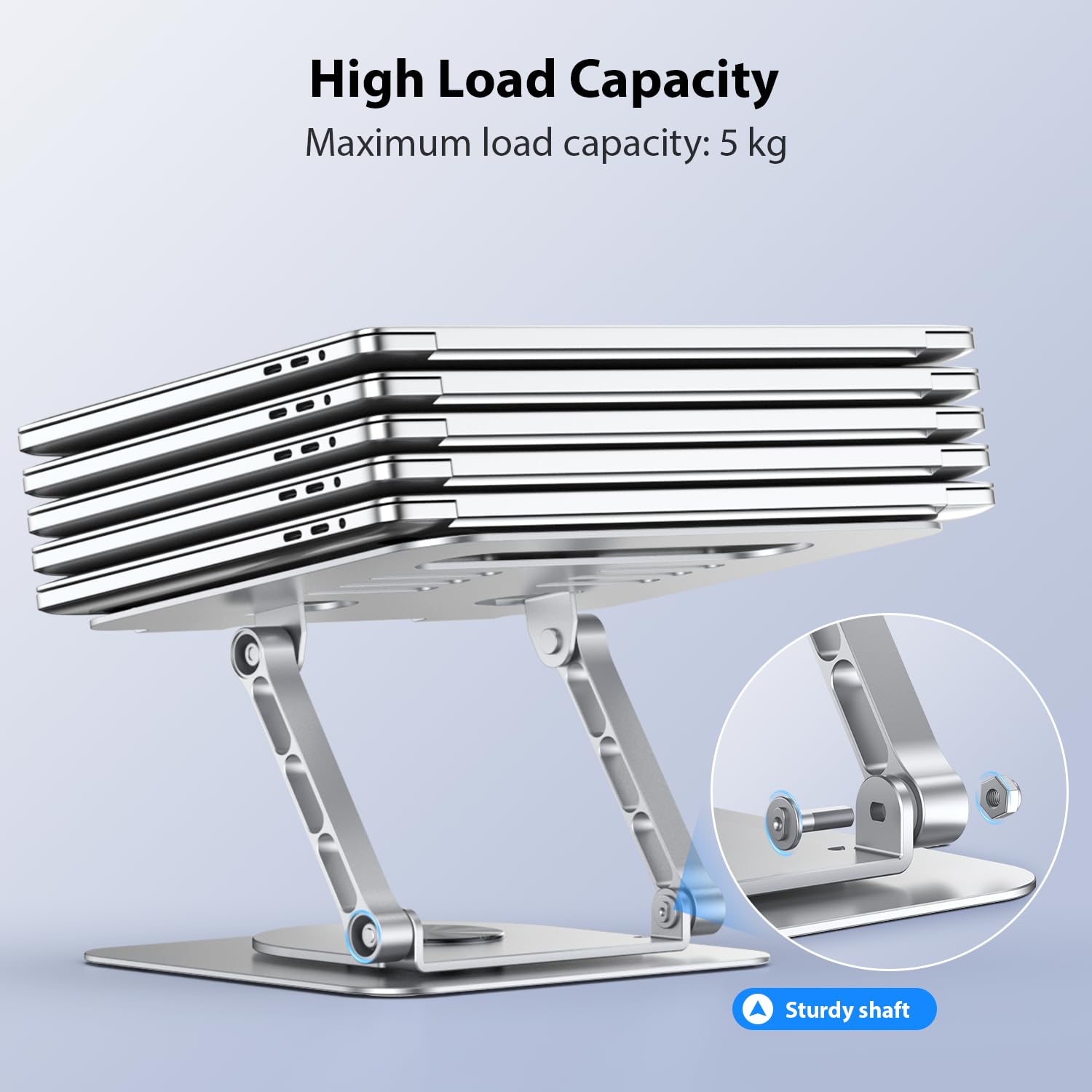 CreaDream Support pour Ordinateur Portable de Bureau en Aluminium avec Pied Rotatif à 360 °, Support Ergonomique et réglable pour Ordinateurs Portables de 10 à 17", MacBook Air Pro, Dell, HP