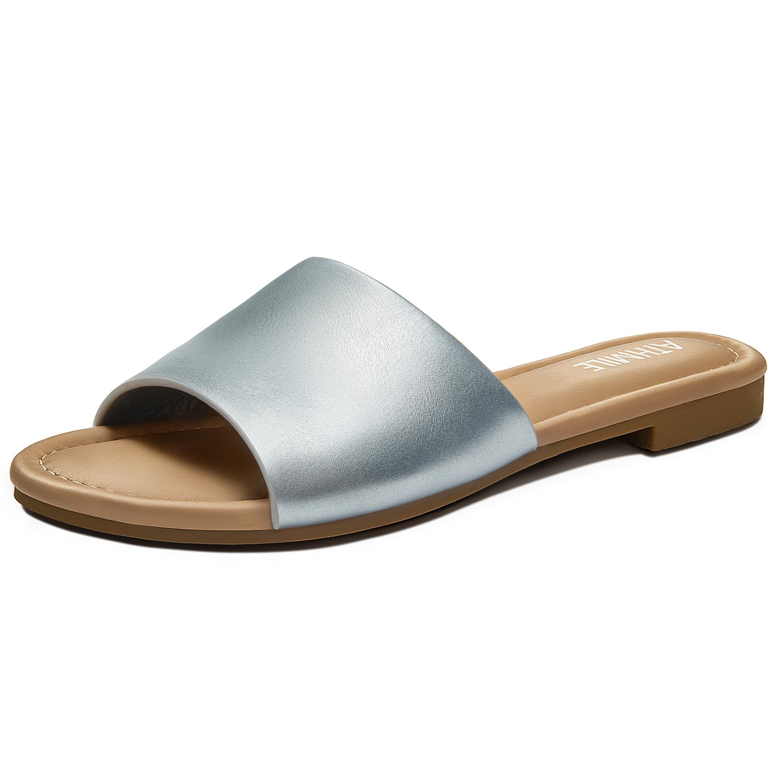 ATHMILE Sandals for Women 2026 One Band Womens Sandals Dressy Open Toe Flats Summer Slides for Casual Party Cute Beach