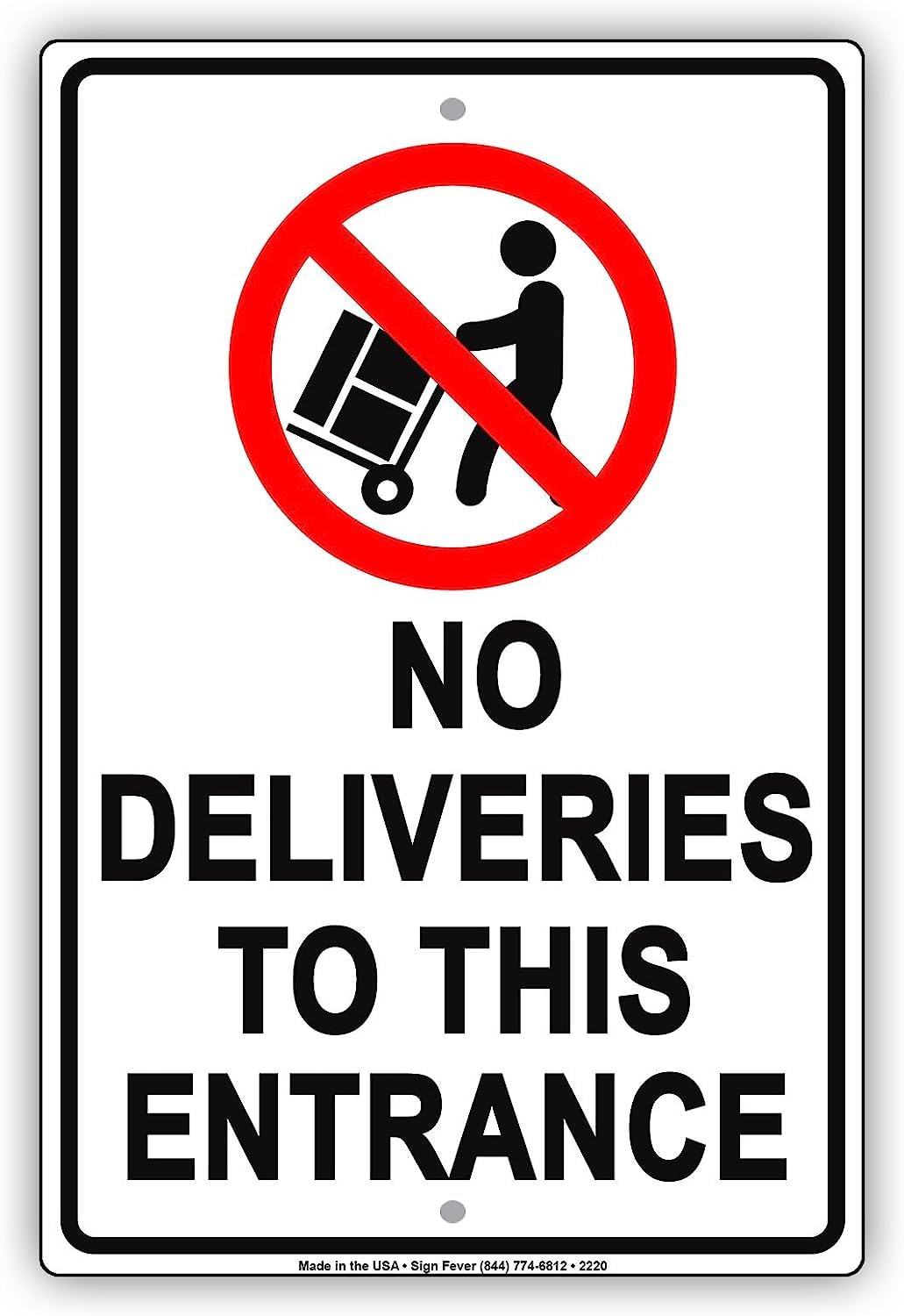 Yivxa Tin-34 Creative New Warning No Deliveries To This Entrance Mail Deliveries Restriction Area 8X12inch