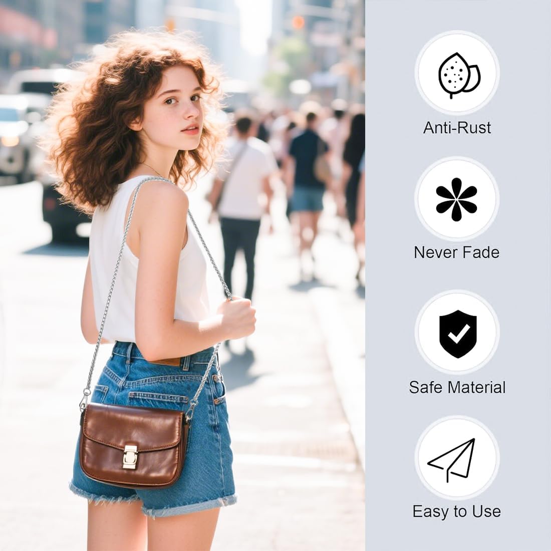 ELANE 4 PCS Purse Chain Straps,47" Purse Straps Purse Chains for Handbags Accessories for Crossbody Bags Purses - Image 4