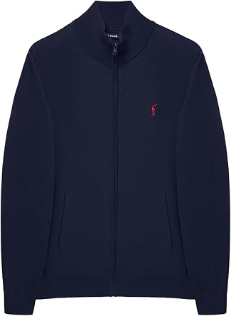 Polo Club Cotton Cardigan with Zip and Embroidery Logo