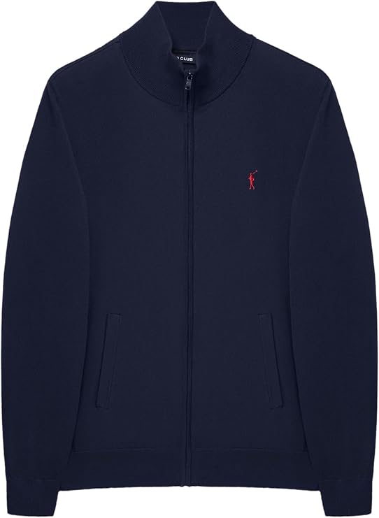 Polo Club Cotton Cardigan with Zip and Embroidery Logo