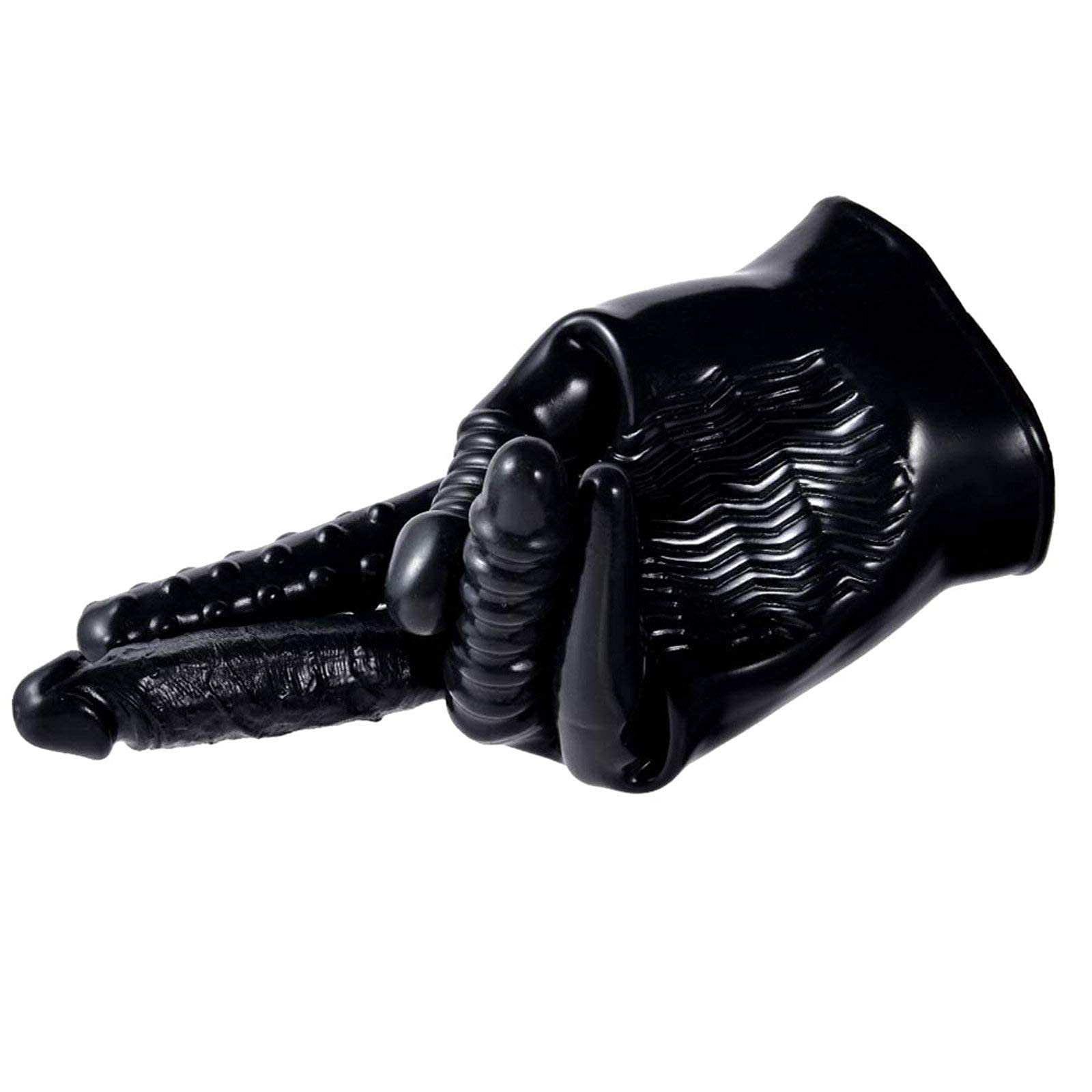 Sex Massage Handschuhe Finger Handschuhe Massagegeräte Vibrationshandschuhe G-Punkt Stimulator 5 Arten Von Gerippten Künstlichen Penis Flirten Masturbation Spielzeug Massage-Handschuh