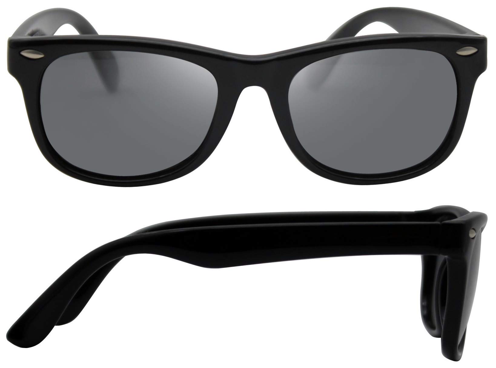 coolsome goma flexible niños polarizadas gafas de sol con correa para niños niñas niños edad 3 – 10 años - negro -