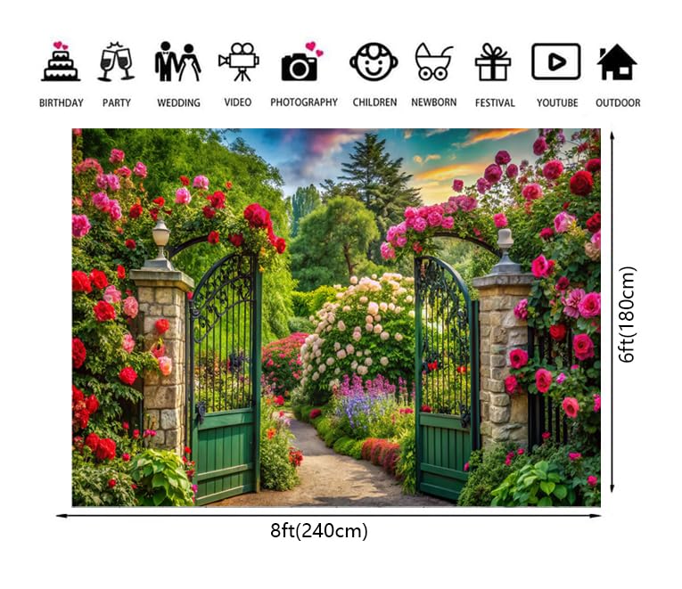 Fondo fotográfico Hnzw 8x6ft decoración jardín miniatura 5